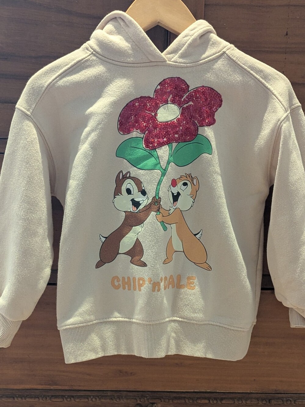 Zara Chip 'n' Dale Cream Kids Sweatshirt with Floral Graphic
